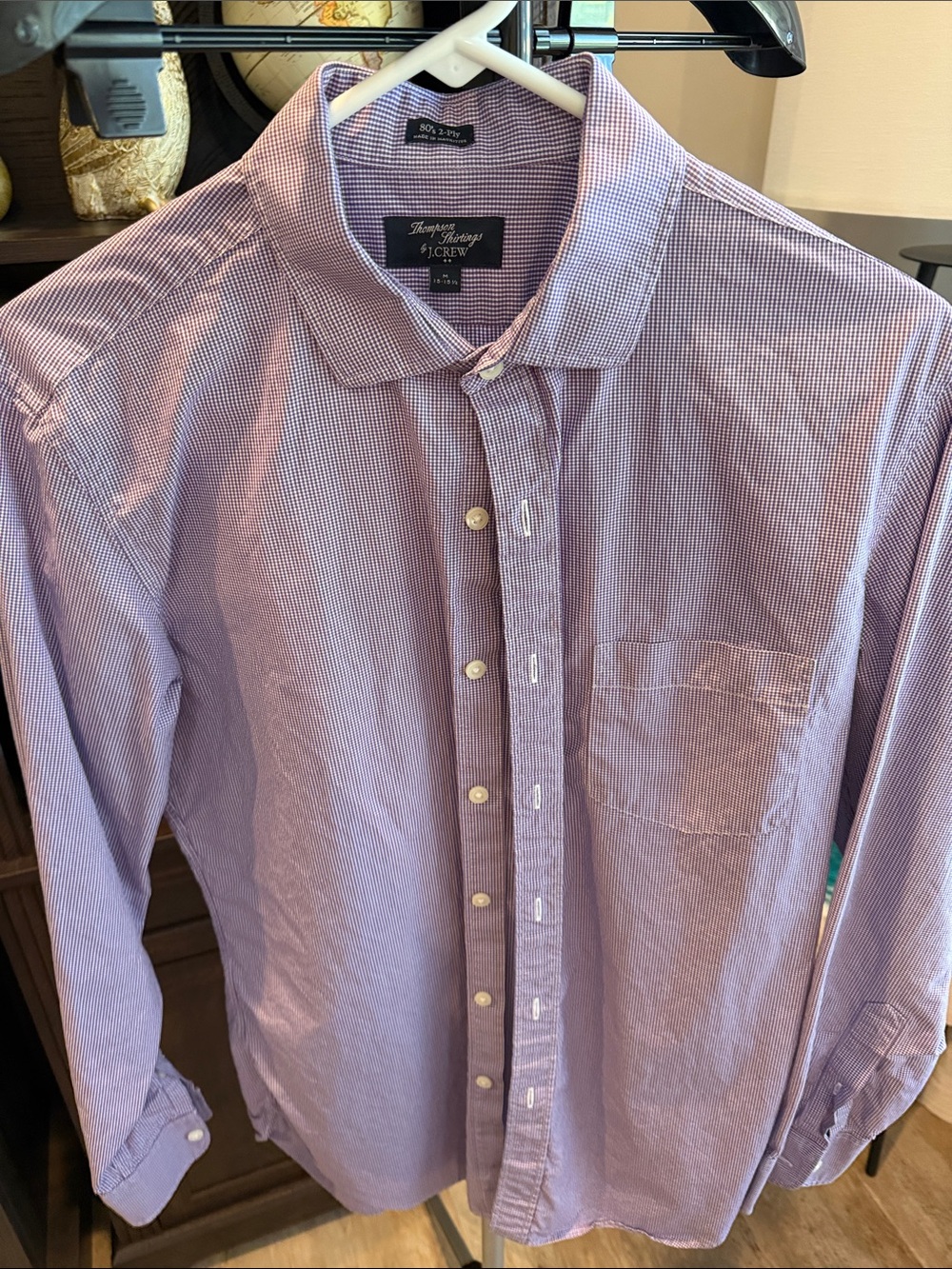 J Crew Men's Thompson Shirtings Lavender Shirt Size Med M